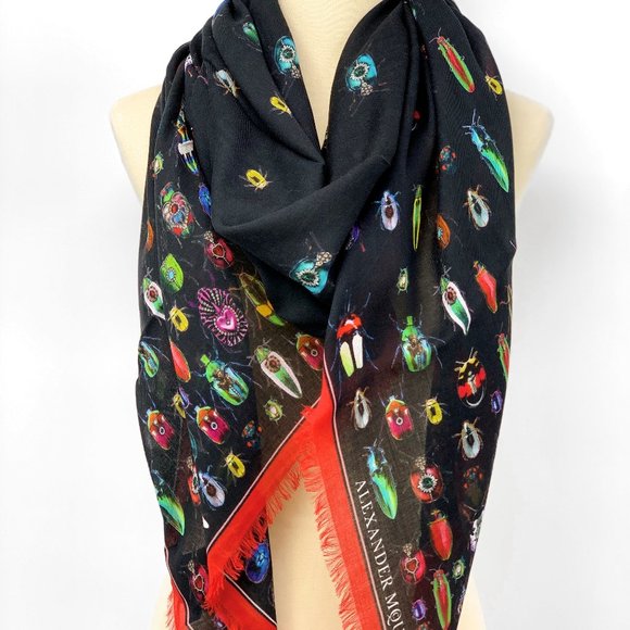 Alexander McQueen Accessories - NWT ALEXANDER MCQUEEN Jeweled Bugs Scarf